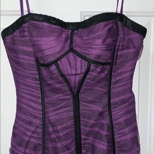 BCBGmaxazria Grape strapless mini dress NWOT
